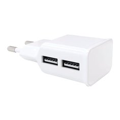 Зарядное устройство сетевое (220 В) RED LINE NT-2A, кабель microUSB 1 м, 2 порта USB, выходной ток 2,1 А, белое, УТ000012256