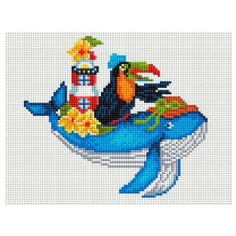 Мозаика на подрамнике 20*25 см Белоснежка 579-ST-S Синий кит