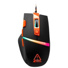 Мышь игровая Canyon Wired Gaming Mouse with 7 programmable buttons, Pixart sensor of new generation, 4 levels of DPI and up to 4200, 5 million times key life, 1.65m Braided USB cable,rubber coating surface and RGB lights with 5 LED flowing mode, size: