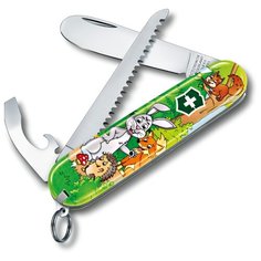 Набор для детей VICTORINOX "Кролик": перочинный нож 84 мм, шнурок на шею, книга-раскраска, зелёный