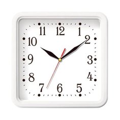 Часы настенные TROYKA 81810835, квадрат, белые, белая рамка, 26х26х3,5 см Тройка