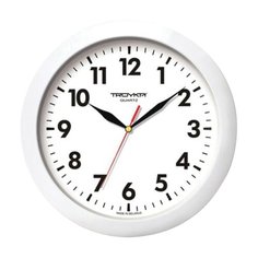 Часы настенные TROYKA 11110118, круг, белые, белая рамка, 29х29х3,5 см Тройка