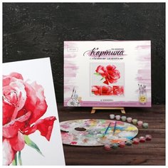 Картина по номерам Арт Узор с дополнительными элементами "Розовая роза", 30*40 см (4448607)