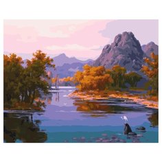 Картина по номерам PK 45085 Осенний закат у горной реки 40*50 Эксклюзив Paintboy
