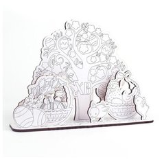 Набор МДФ для раскрашивания/Цыплята, корзины, яйца, дерево на подставке Орландо