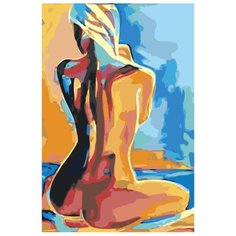 Радужная обнаженная блондинка Раскраска картина по номерам на холсте RO271 40х60
