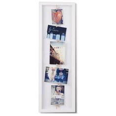 Панно с зажимами для 7 фото Clothesline белое Umbra