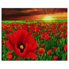 Алмазная мозаика Paintboy GF 3697 Поле маков на закате 40x50см