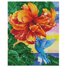 Алмазная мозаика Paintboy GF 4699 Колибри у прекрасного цветка 40x50см