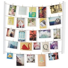 Панно с зажимами для 40 фотографий Hangit белое Umbra