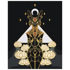 Бастет. Богиня плодородия. Египет Раскраска картина по номерам на холсте с металлическими красками AAAA-RS059 40х50