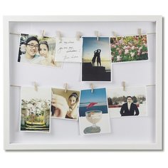 Панно с зажимами для 12 фотографий Clothesline белое Umbra