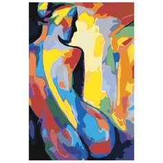 Силуэт радужной обнаженной женщины Раскраска картина по номерам на холсте RO273 40х60