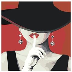 Женщина в черной шляпе Раскраска картина по номерам на холсте RO262 40х40