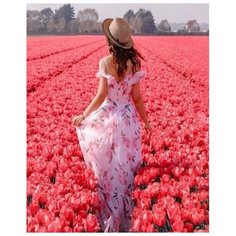 Картина по номерам Colibri "Девушка в тюльпанах" 40х50см