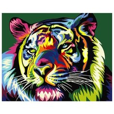 Картина по номерам Colibri "Радужный тигр" 40х50см