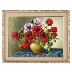 Алмазная мозаика Milato "Натюрморт, Маки" 41*30 см, 33 цвета