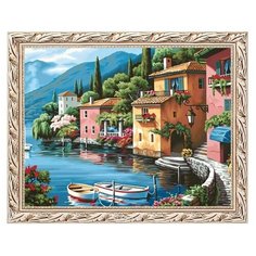 Алмазная мозаика Milato "Домики у моря" 40*30 см, 33 цвета