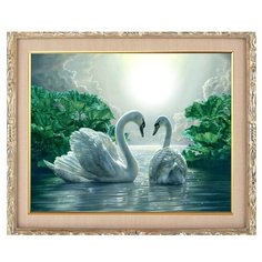 Алмазная мозаика Milato "Лебединая верность", 50*40 см, 39 цветов