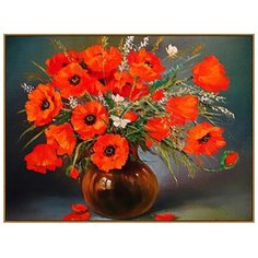 Алмазная мозаика Milato "Маки в вазе", 17 цветов