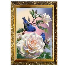 Алмазная мозаика Milato "Птички на розах", 29,5*20,5 см, 25 цветов