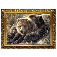 Алмазная мозаика Milato "Семейство косолапых", 29,5*20,5 см, 25 цветов