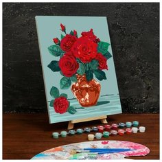 Картина по номерам Школа талантов на холсте, с подрамником "Розы", 30*40 см