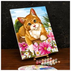 Картина по номерам Школа талантов на холсте, с подрамником "Котик", 40*50 см