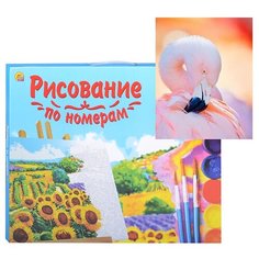 Картина по номерам Рыжий кот Холст с красками, 22*30 см, Нежный фламинго (HS045)