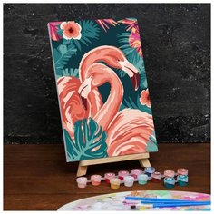 Картина по номерам Школа талантов на холсте, с подрамником "Тропический фламинго", 20*30 см