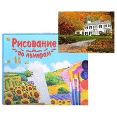 Картина по номерам Рыжий кот Холст с красками, 22*30 см, Дом в осеннем лесу (HS185)