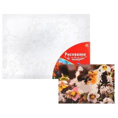 Картина по номерам Рыжий кот Холст с красками, 30*40 см, палитра, Котенок в цветах (Х-1984)