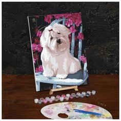 Картина по номерам Школа талантов на холсте, с подрамником "Собака на стуле", 40*30 см