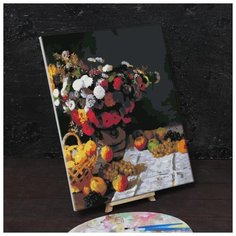 Картина по номерам Школа талантов на холсте, с подрамником "Цветы и фрукты" Клод Моне, 40*50 см