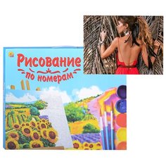 Картина по номерам Рыжий кот Холст с красками, 22*30 см, Красотка в красном платье (HS339)