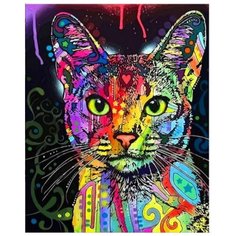 Картина по номерам New World "Цветной кот" 40x50 см Q2683