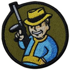 Нашивка (шеврон патч patch) "Vault Boy автоматчик", вышивка на липучке, 7.7 x 7.7 см Teamzlo Workshop