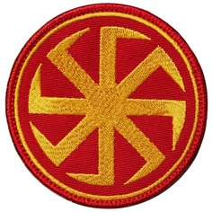 Нашивка (шеврон патч patch) "Коловрат", вышивка на липучке, 8.5 x 8.5 см, красный Teamzlo Workshop