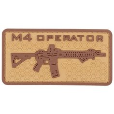Нашивка (шеврон патч patch) "M4 operator", на липучке, 8.2 x 4.2 см, тан Teamzlo Workshop