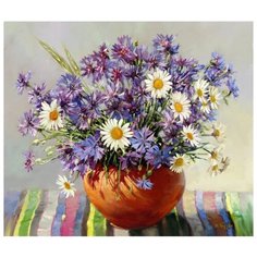 Алмазная мозаика Molly 40х50 см квадратные элементы без подрамника Бузин. Васильки