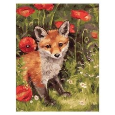 Картина по номерам PK 72054 Лисенок и маки 40*50 Эксклюзив Paintboy