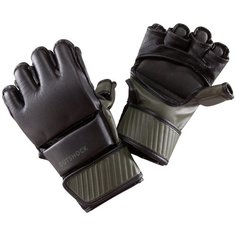 Перчатки для смешанных единоборств 100 черные/хаки XS/S OUTSHOCK X Декатлон Decathlon