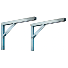 Консоль VORMANN Multi-Line складная 270х400х36 мм оцинкованная, 200 кг, цвет цинк (2 шт в уп.)