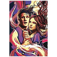 Перемещение во времени. Доктор Кто Раскраска картина по номерам на холсте с неоновыми красками AAAA-RS074 40х50