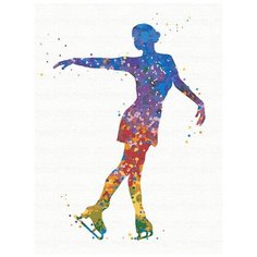 Плавность линий / Фигурное катание Раскраска картина по номерам на холсте с неоновыми красками AAAA-RS090 30х40