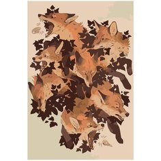 Лисы абстракция Раскраска картина по номерам на холсте Z-NA85 40х60