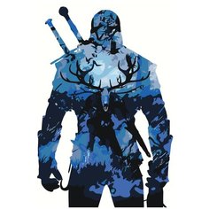 Ведьмак силуэт с оленем Раскраска картина по номерам на холсте Z-NA46 40х60