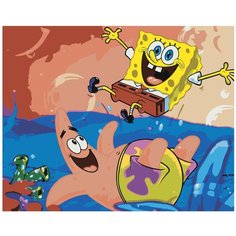Губка Боб квадратные штаны Раскраска картина по номерам на холсте Z-NA130 40х50