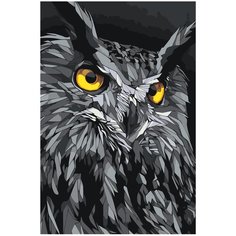 Серый филин Раскраска картина по номерам на холсте Z-NA74 40х60