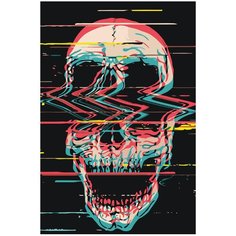 Кричащий череп 3D Раскраска картина по номерам на холсте FU104 40х60